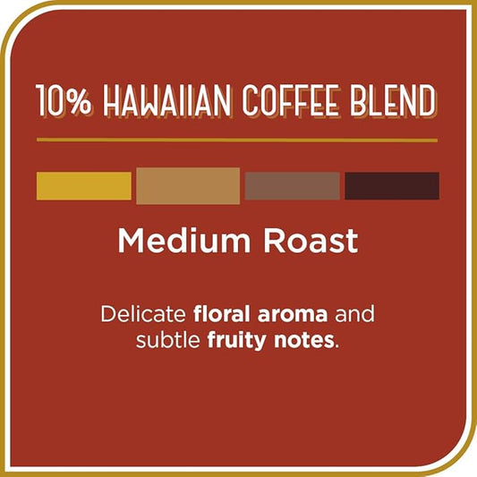 Don Francisco's Premium Hawaiian Blend Ground Coffee, 10% Hawaiian, Rich Flavor, Floral Aroma, Fruity Notes, 12 oz Recyclable Can