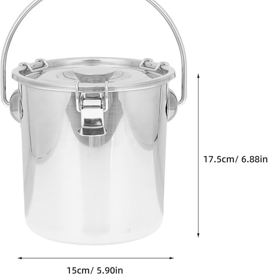 iplusmile Stainless Steel Airtight Canisters Container: 112 fl oz Airtight Clamp Lid Kitchen Food Storage Bucket for Rice Flour Grain Coffee Bean Flour Oil Sugar Milk