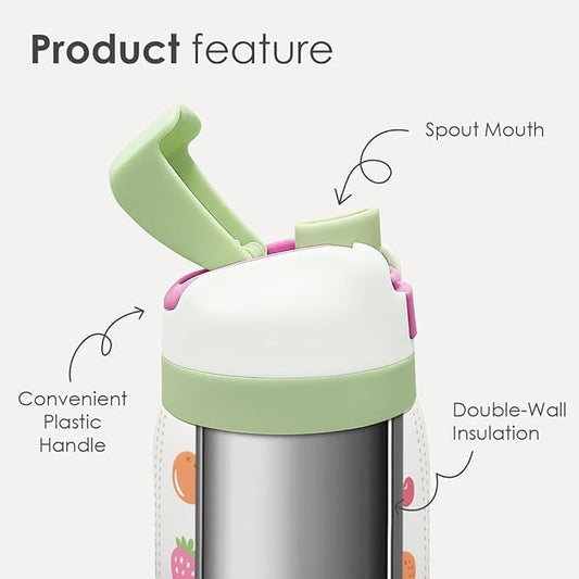 Fruits Stainless Steel Water Bottle, Vacuum Insulated, Push-Button Lid, 32 oz, Gifts for Women Girls Friends Teens Birthday Christmas