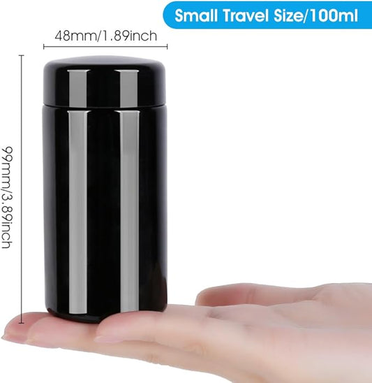 100g Black Ultraviolet Glass Jar with Lid,100 ml Airtight Smell Proof Container,Refillable Containers Jar,Ideal for Long term storage Oil,Coffee,Spices (B capacity: 100ml 3-PCS)