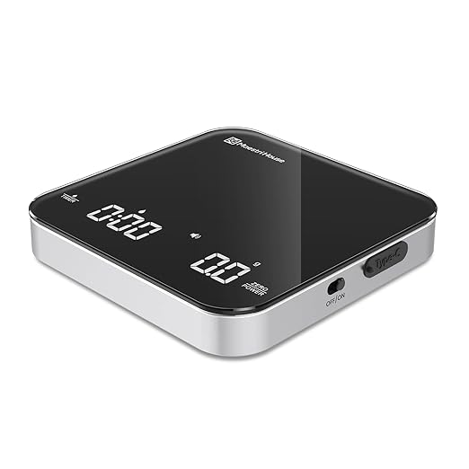 Maestri House Mini Espresso Scale with Timer | 2kg/0.1g Precision | USB-C Rechargeable | Auto Timer | Pour Over & Espresso Coffee Scale