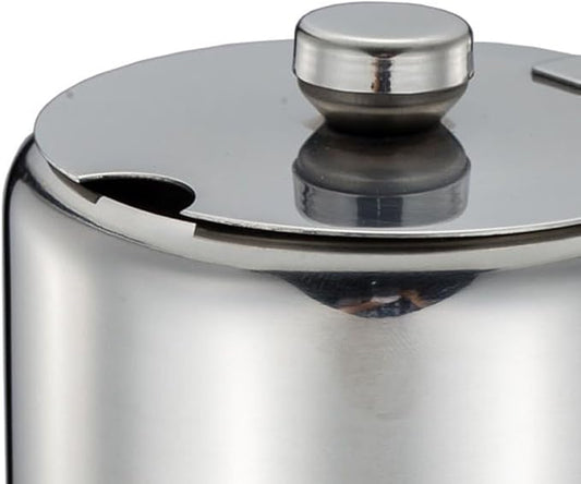 Stainless Steel Sugar Jar with Spoon Portable Seasoning Jar Kitchen Condiment Container for Tea Coffee Sugar