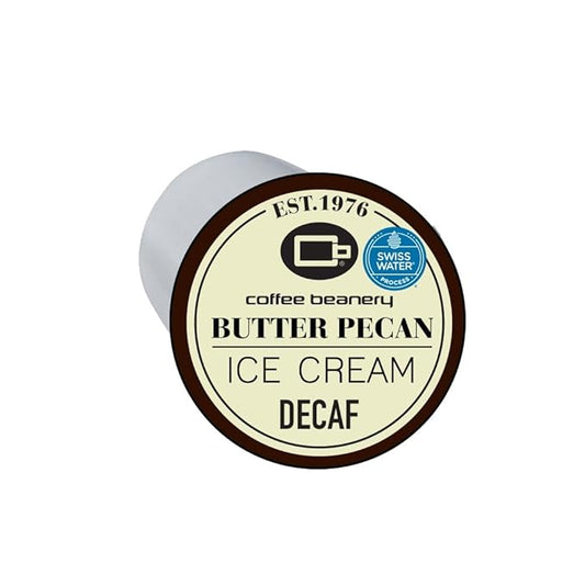 Coffee Beanery Butter Pecan Ice Cream Decaf Coffee Pods | 12ct Flavored Medium Roast | 100% Specialty Arabica | Gourmet