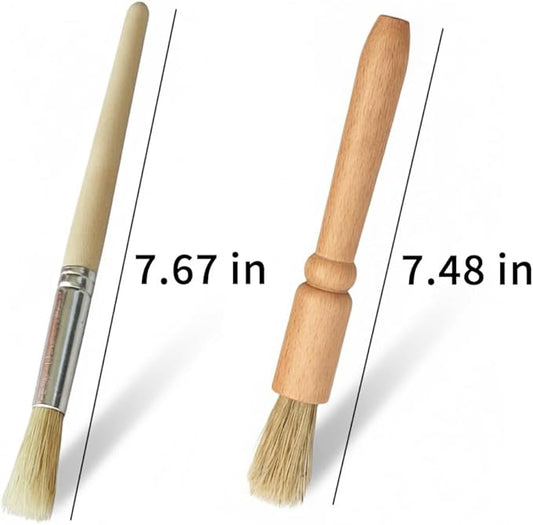 Coffee Grinder Cleaning Brush 2Pcs, Wood Handle & Natural Bristles Wood Dusting Espresso Brush Accessories for Bean Grain Coffee Tool Barista Home Kitchen