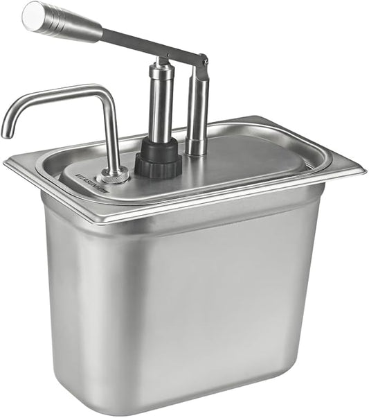 VITASUNHOW Sauce Pump Dispenser Stainless Steel Dispenser - Large Capacity Condiment Pump Dispenser Quantitative Pressure Head for Variety of Sauces (1055SX)