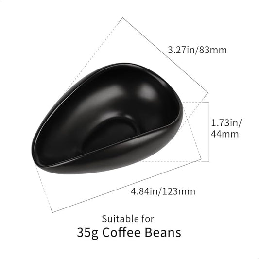 watchget Upgraded 30g Ceramic Coffee Dosing Cup & Tea Storage Tray, Single Dose Measuring Container for Coffee Beans & Loose Leaf Tea Dosing Vessel, Black