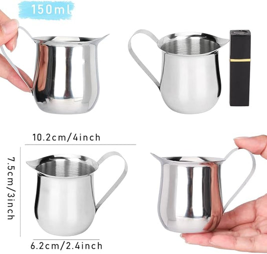 Rolin Roly 150ML Milk Frothing Pitcher Stainless Steel Small Bell-Shaped Creamer Coffee Jug for Barista Cappuccino Espresso Cups Latte Art Pitcher
