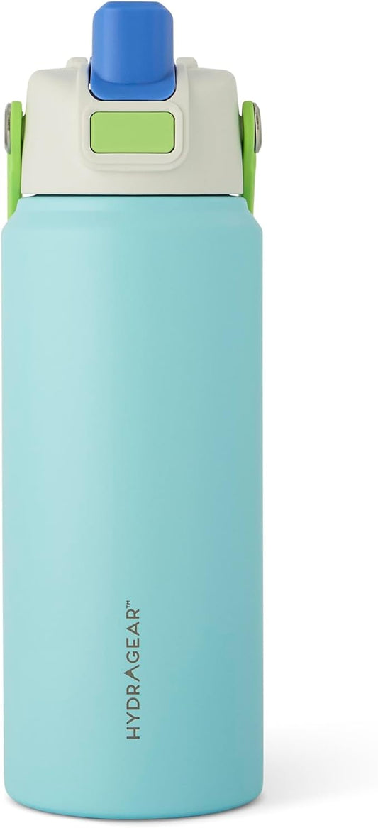 Hydragear RIO Stainless Steel Water Bottle – 24 oz – Double-Wall Vacuum Insulated with Push-Open Lid – BPA-Free - Olympic