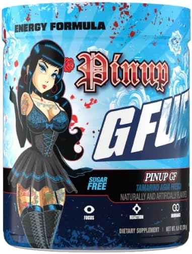 G Fuel Pinup GF Energy Drink Powder, Pre Workout Caffeine Mix for Gaming, Sugar Free Focus Amino, Vitamin + Antioxidants, 9.8oz (Tamarind Agua Fresca, 40 Servings)