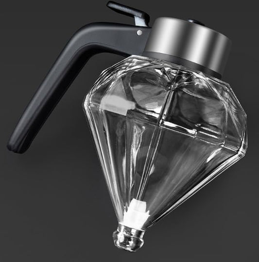 Diamond-Shaped Glass Honey Dispenser Bottle, Syrup and Suitable for Olive Oil Diamond-shaped Glass Honey Dispenser
