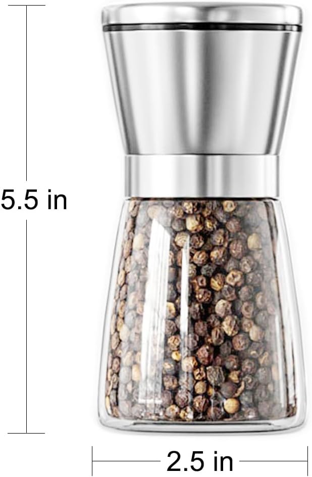 Professional Manual Grinder- Glass Pulverizer with Ceramic Core-Adjustable Roughness and Refillable
