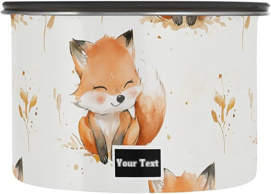 ALAZA Cute Fox Watercolor Kitten Cats Airtight Coffee Bean Canister Customed 900ml Food Storage Containers with Lids For Gournd, Tea, Sugar, Flour, Rice, Cereal, Candy Cookie Jar