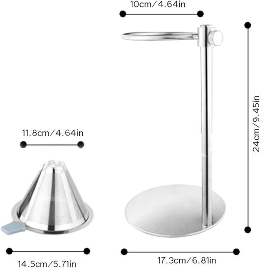 Pour Over Coffee Maker, Adjustable Pour Over Coffee Stand with Double Filter, Freestanding Drip Cone Brewer and Stand, Make Coffee Directly into Mug, Cup or Thermos, 1pcs, Stainless Steel