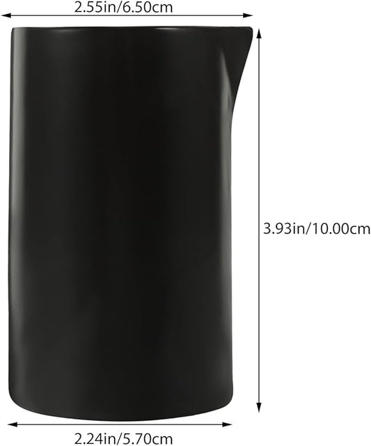 DOITOOL Ceramic Creamer Pitcher Porcelain Milk Jug Pourer Coffee Milk Creamer Pitcher Sauce Container for Serving and Display, Black
