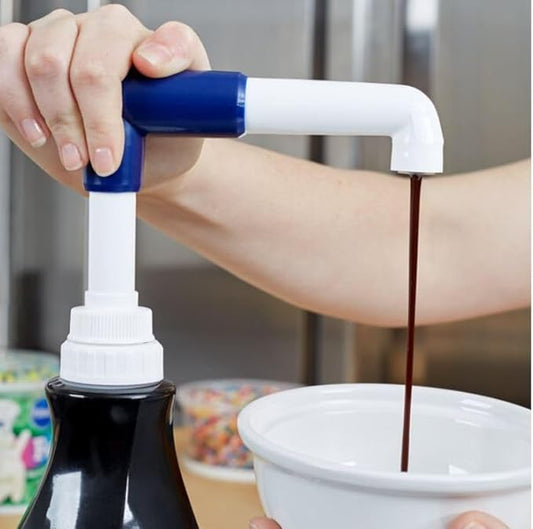 Sauce Pump Dispenser Set fit Ghirardelli, Davinci Bottles - 2 Reusable Syrup Pumps, 0.5oz Per Press - Compatible with 87.3-90.4 oz Bottles - Sturdy Design for Coffee Shops & Home Use