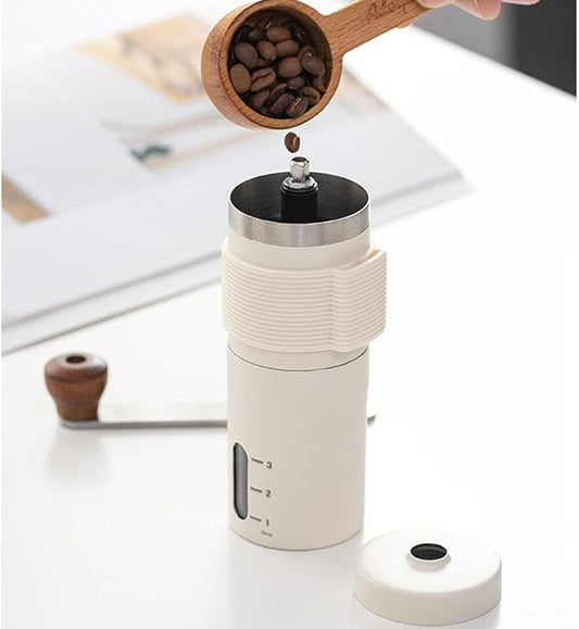 Manual Coffee Grinder for Home Use, 304 Stainless Steel Material, Adjustable Setting, with Hand Held Espresso Burr Ceramic for Travel Camping
