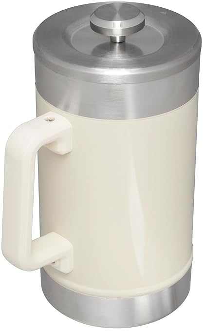 STANLEY Classic Stay-Hot French Press Coffee Maker 48 oz | 5 Minute Brew, 4 Hours Hot | Mesh Filter for Coffee Grounds | Insulated Stainless Steel French Press | BPA-Free | Cream Gloss