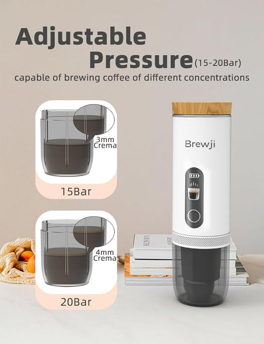 Portable Self-Heating Espresso Machine and Coffee Maker Including Milk Frother