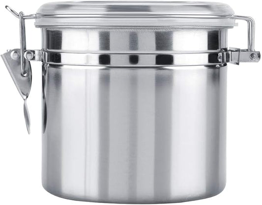 Coffee Canister Airtight, Stainless Steel Container Vacuum Sealed Food Storage Containers for Rice Grain Cereal Oatmeal Beans Handles Lid Flour Bean Tea Sugar Cookie (m)