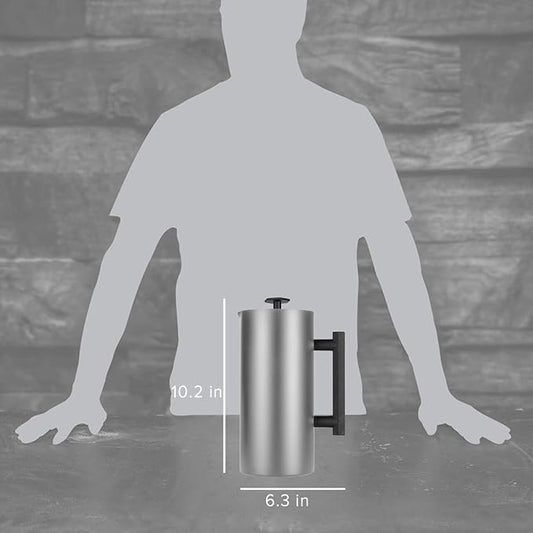 ESPRO P6 32 Ounces French Press Coffee Maker, Double Walled Stainless Steel Insulated, Brushed Stainless Steel
