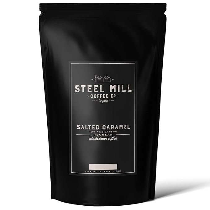 Steel Mill Coffee Co. Salted Caramel Flavored Coffee | 2 LB/Ground/Regular | Grown in Colombia