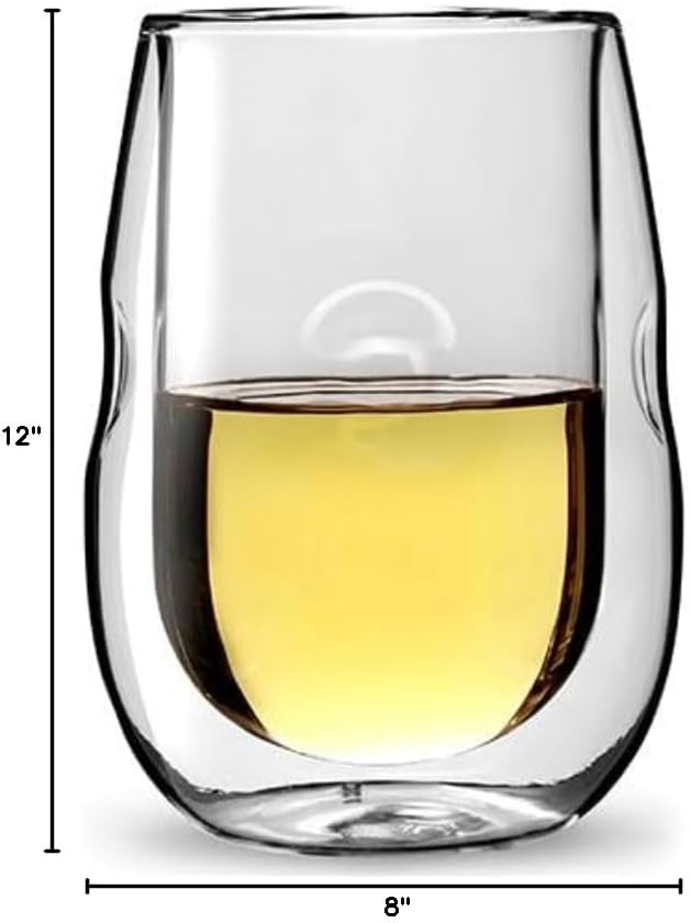 Ozeri Moderna Artisan Series Double Wall Insulated 10 oz Wine Glasses, Set of 4