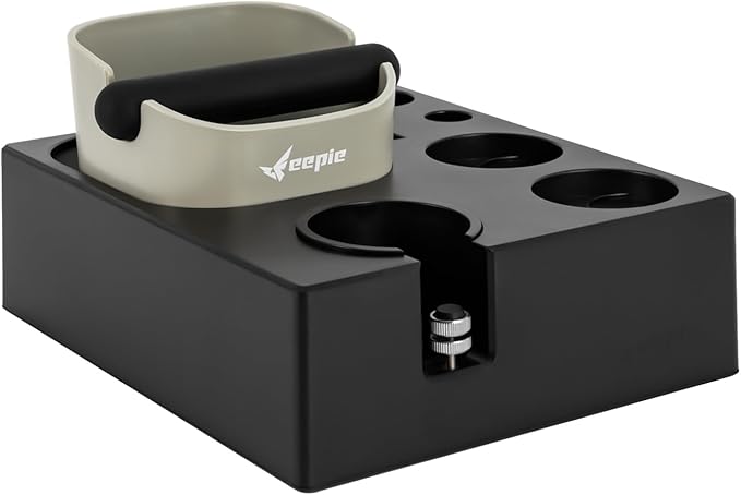 Espresso Organizer Box Black+Grey Espresso Organizer Station Espresso Box Station Espresso Accessories Organizer for Storage Espresso Tamper Distributor Portafilter & Puck Screen Accessories