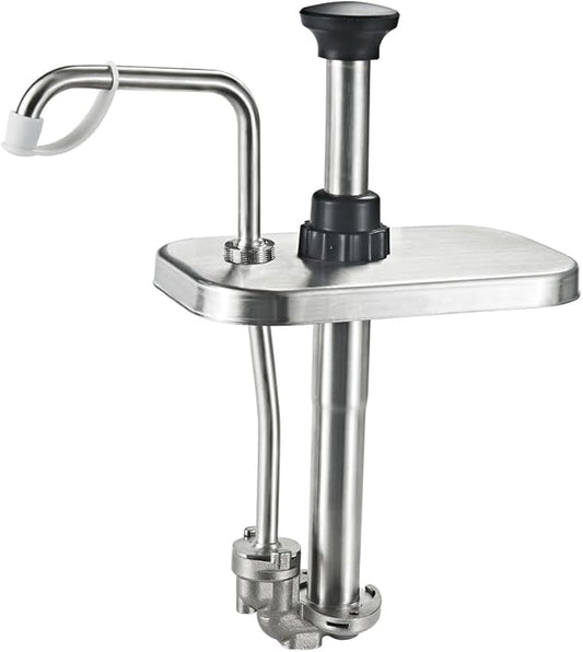 VITASUNHOW Sauce Pump Dispenser Stainless Steel Dispenser - Large Capacity Condiment Pump Dispenser Quantitative Pressure Head for Variety of Sauces (1002S)