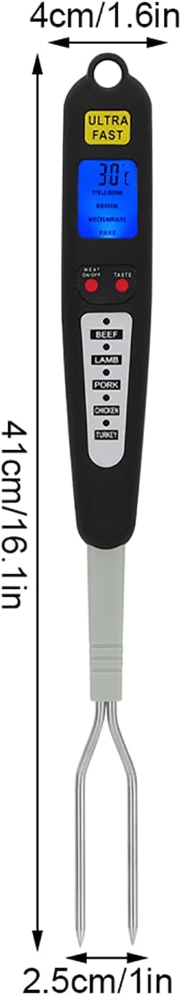 shenruifa Digital Meat BBQ Thermometer Cooking Fork Read Dual Probe LED Display