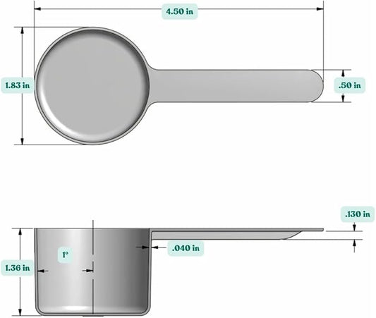Supplement and Supply 50 mL (50 CC | 1.69 Oz.) Long Handle Scoop for Coffee, Protein Powder, Pet Food, Spices, Grains, Dry Goods – Food-Grade BPA-Free Plastic Measuring Spoon (Pack of 25)