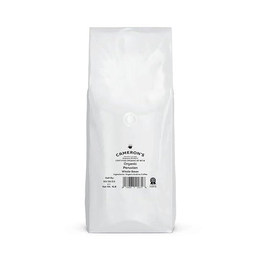 Cameron's Coffee Roasted Whole Bean Coffee, Organic Peru, 4 Pound