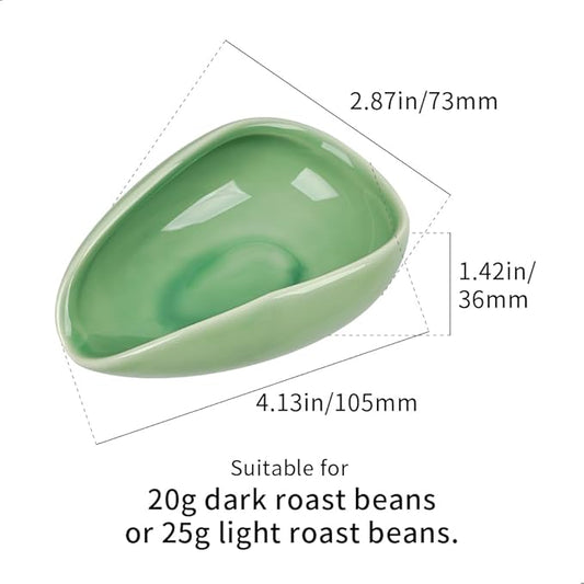 watchget Coffee Beans Dosing Cup - Ceramic Single Dose Measuring Tray for Coffee Beans, Loose Leaf Tea, Spices, and More, Premium Dosing Vessel, Cyan