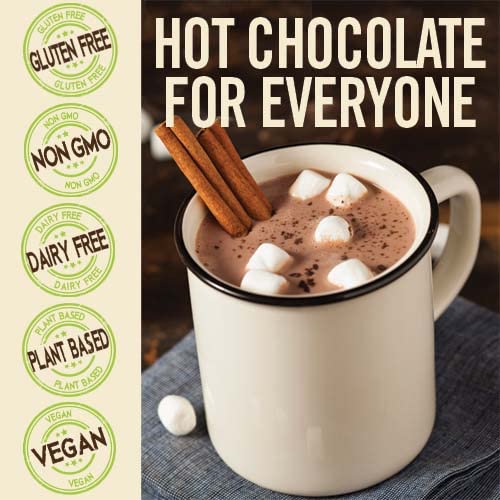 Natural Hot Chocolate Mix Variety Pack - Dairy-Free, Vegan Complete Mixes - Just Add Water - Pack of 2 (Classic Caramel Dark Chocolate & Double Dutch Dark Chocolate) 14 oz Each