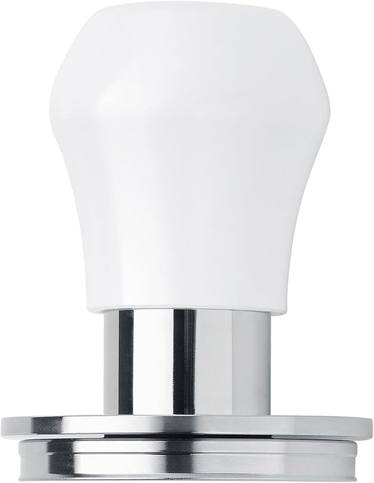 Normcore 58mm Coffee Tamper V4.1 Mini, Spring-Loaded with Click Feedback, Compatible with 58mm Espresso Machines Portafilter, Anodized Aluminum Handle and Silcone Stand, White