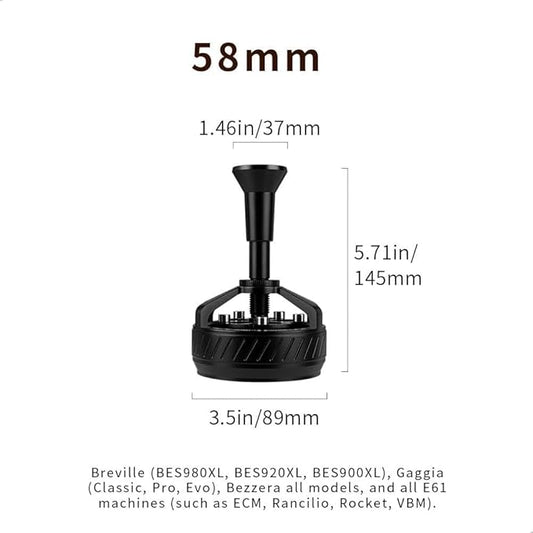 Coffee WDT Tool 58mm, Espresso Distribution Tool with Adjustable Depth Needle and Magnetic Base for Barista, Coffee Distributor with 0.25mm x 14 Coffee Stirrer, Espresso Accessories