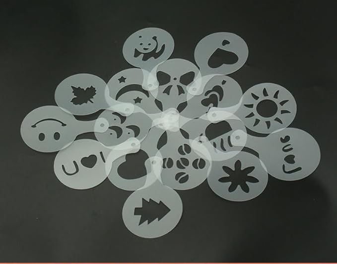 Espresso Milk Frothing Pitcher,12 oz 20 oz,Stainless Steel Milk Jug Frother Cup,With Coffee Decoration Stencils Mold Tool (20 oz, Black)