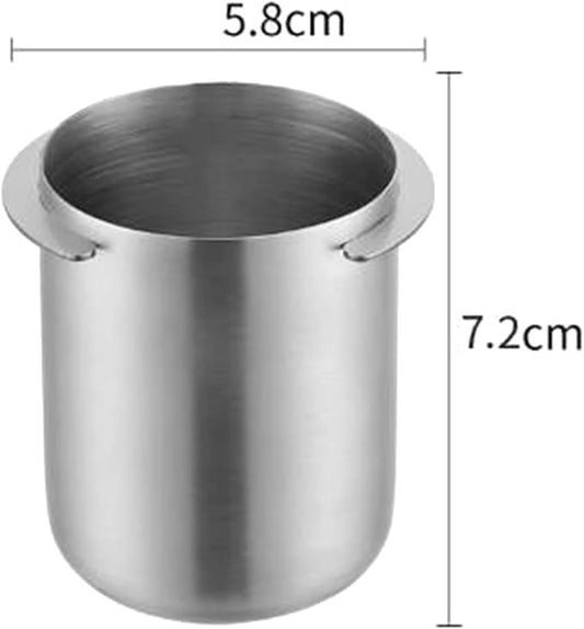 Noteflora Stainless Steel Espresso Dosing Cup 58Mm Coffee Measuring Jug Compatible With For Breville Dual Boiler Oracle Touch Flair 58 Rocket (Sliver)