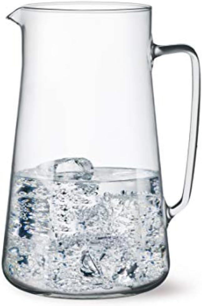 Simax Large Glass Pitcher With Spout, 2.5 Quart (80 Ounce) Borosilicate Glass Iced Tea Pitchers with Handle, Angled Cylinder Design, Glass Water Pitcher