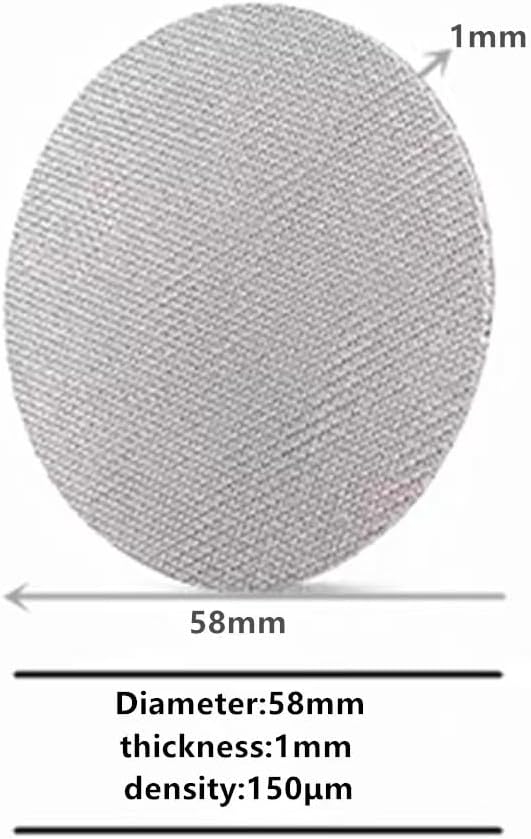 2 Pcs 58mm Espresso Puck Screen Stainless Steel, 1mm Thickness Reusable Coffee Filter Mesh Plate for Espresso Portafilter Filter Basket (58mm,150μm)