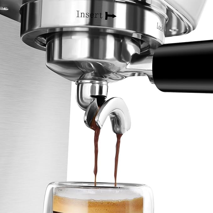 CASABREWS 51mm Stainless Steel Portafilter Set, 3 Ears Espresso Filter Holder with Double Spouts & 51mm Filter Baskets, Compatible for CASABREWS 3700 Essential and CM5418 Coffee Machine