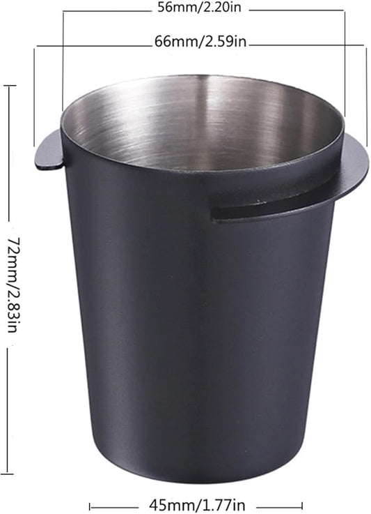 2 Pack Dosing Cup, 50ml 58mm Stainless Steel Hands Coffee Dosing Cup for Portafilter Espresso Coffee Machine Accessories, Milk Tea Coffee Powder Feeder Powder Cups Part tool