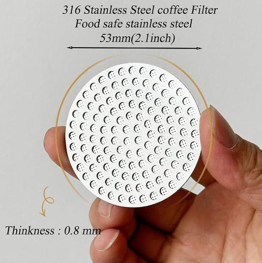 53.0mm Espresso Puck Screen-Food-Grade 316 Stainless Steel, 0.8mm Thickness, Reusable Filter for Espresso Portafilter-Compatible with Puck Screen 54mm Breville & Breville Coffee Accessories