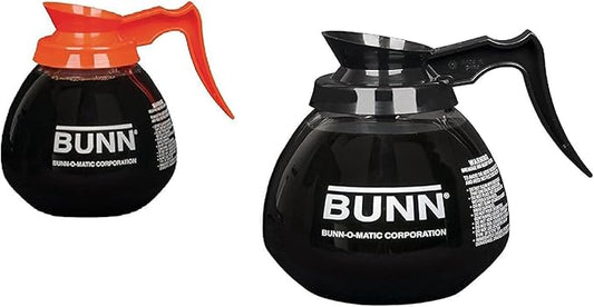 Coffee Pot Decanter/Carafe, 1 Black 1 Orange Regular, 12 Cup Capacity, Set of 2,