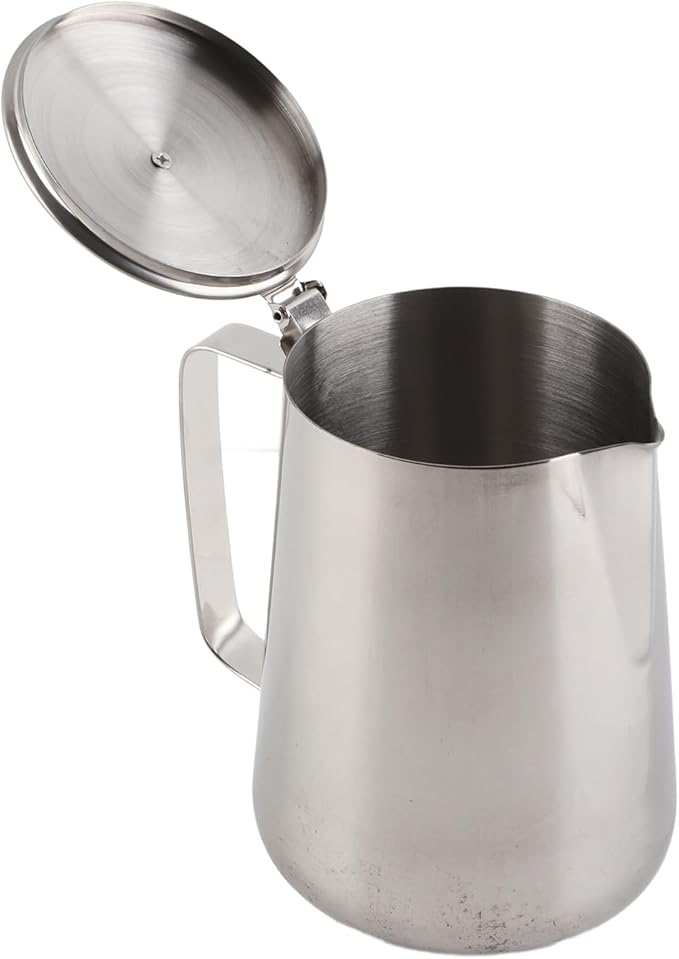 Espresso Steaming Pitcher, Stainless Steel Frothing Pitcher Milk Frothing Pitcher Jug with Lid Latte Coffee Art Tool (2000ml)