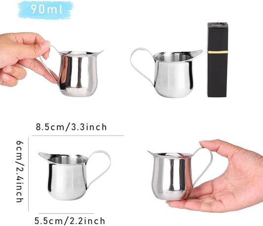 Rolin Roly 90ML Milk Frothing Pitcher Stainless Steel Small Bell-Shaped Creamer Coffee Jug for Barista Cappuccino Espresso Cups Latte Art Pitcher