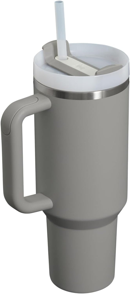 STANLEY Quencher H2.0 Tumbler with Handle and Straw 40 oz | Flowstate 3-Position Lid | Cup Holder Compatible for Travel | Insulated Stainless Steel Cup | BPA-Free | Ash