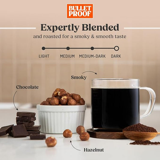 Bulletproof French Kick Dark Roast Whole Bean Coffee, 12 Ounces, Clean Coffee Tested for Toxins, Packaging May Vary