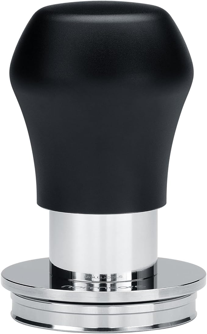 Normcore 45.5mm Coffee Tamper V4.1 Mini, Spring-Loaded Espresso Tamper with Click Feedback, Flat Base with Silicone Stand for Flair Pro, Pro 2, Black