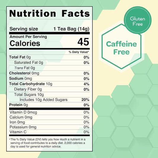 True Honey Peppermint Tea Bags - Honey Crystals Blended in Every Sachet - Healthy Digestion Nutriment - All Natural Organic Herbal Caffeine Free Tea Bag 24 Count…