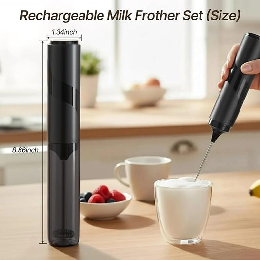 Handheld Milk Frother,Milk Frother Handheld with Cover, Battery-Operated Electric Foam Maker Frother Wand,Drink Mixer for Coffee, Latte, Matcha, Protein Shakes, Hot Chocolate